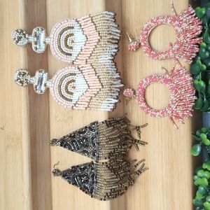 Trio OF Seed Bead Earrings
